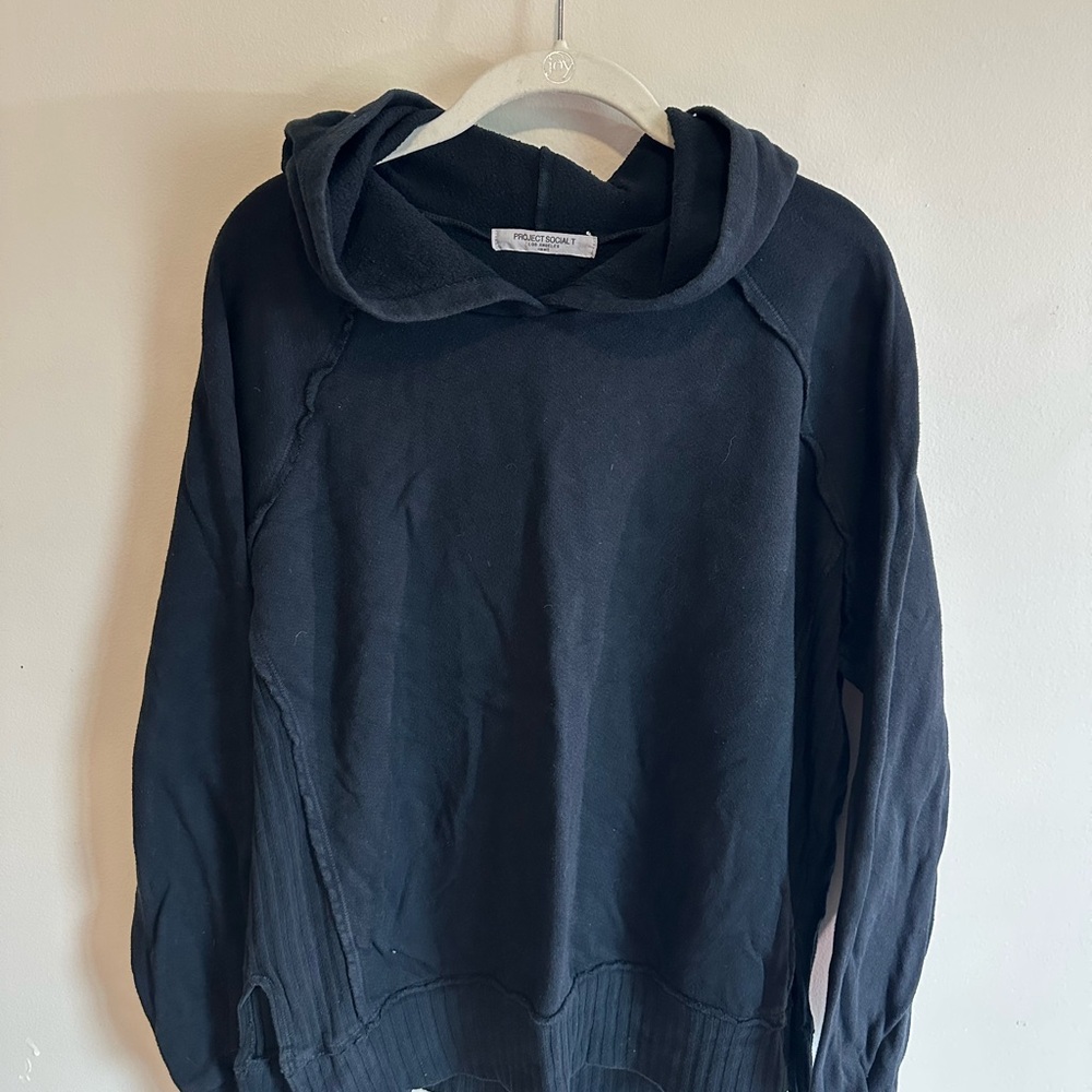 Project Social T Black Cowl Neck Sweater
